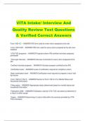 VITA Intake/ Interview And  Quality Review Test Questions & Verified Correct Answers
