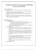 PHARMACOLOGY DRUG PARADOX MIDTERM STUDY GUIDE 2024