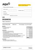 2023 AQA AS BUSINESS 7131/2 Paper 2  Business 2 Question Paper & Mark scheme  (Merged) June 2023 [VERIFIED]