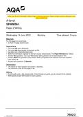 2023 AQA A-level SPANISH 7692/2 Paper 2 Writing Question Paper & Mark scheme (Merged) June  2023 [VERIFIED]