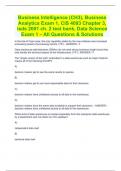 Business Intelligence (CH3), Business Analytics Exam 1, CIS 4093 Chapter 3, isds 2001 ch. 2 test bank, Data Science Exam 1 – All Questions & Solutions