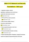 WGU C172 Network and Security Foundations - OSI Layer Questions & Answers | with 100% Correct Answers | Updated & Verified