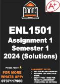 ENL1501 Assignment 1 Semester 1 2024 (Solutions)