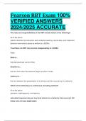 BEST REVIEW Pearson RBT Exam 100%  VERIFIED ANSWERS  2024/2025 ACCURATE