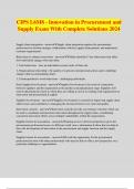 CIPS L6M8 - Innovation in Procurement and Supply Exam With Complete Solutions 2024
