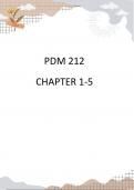 PDM 212 Exam notes & textbook summary