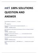 mt1 100% SOLUTIONS  QUESTION AND  ANSWER