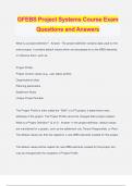 GFEBS Project Systems Course Exam Questions and Answers