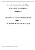BS in Health Services Management Assignment #1 QUESTIONS AND CORRECT DETAILED ANSWERS (VERIFIED ANSWERS)