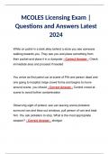 MCOLES Licensing Exam | Questions and Answers Latest 2024