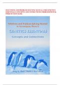 SOLUTIONS AND PROBLEM SOLVING MANUAL FOR GENETICS ESSENTIALS CONCEPTS AND CONNECTIONS THIRD EDITION By PIERCES TEST BANK