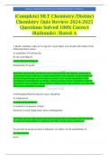 (Complete) MLT Chemistry/Distinct Chemistry Quiz Review 2024-2025 Questions Solved 100% Correct (Rationale) /Rated A