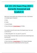 CLN 251-252 Exam Prep 2024 | Correctly Answered and Graded A+