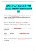 CLN251/CLN 252 Exam Prep 2024 | Answered and Graded A+ 