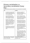 secondary vs. primary socialisation essay plan - CIE, AQA, OCR