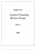 IICRC CCT CARPET CLEANING REVIEW EXAM Q & A 2024.