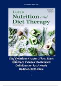 Lutz's Nutrition Chapter 3/Fats, Exam Questions Includes 146 Detailed Definitions on Fats/ Newly Updated/2024-2025.