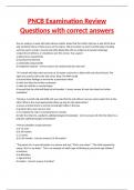 PNCB Examination Review Questions with correct answers