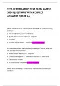 VITA CERTIFICATION TEST EXAM LATEST 2024 QUESTIONS WITH CORRECT ANSWERS GRADE A+