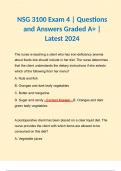 NSG 3100 Exam 4 | Questions and Answers Graded A+ | Latest 2024