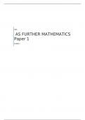 AQA  AS FURTHER MATHEMATICS Paper 1 QUESTION PAPER FOR MAY 2023