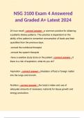 NSG 3100 (NSG3100)Exam 4 Answered and Graded A+ Latest 2024