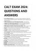 CALT EXAM 2024: QUESTIONS AND ANSWERS