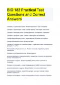 BIO 182 Practical Test  Questions and Correct  Answers