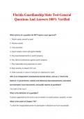 Florida Guardianship State Test-General Questions And Answers 100% Verified