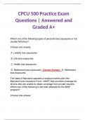 CPCU 500 Practice Exam Questions | Answered and Graded A+ Latest 2024 