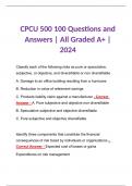 CPCU 500 100 Questions and Answers | All Graded A+ | 2024