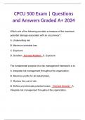 CPCU 500 Exam | Questions and Answers Graded A+ 2024
