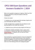CPCU 500 Exam Questions and Answers Graded A+ | Latest 2024