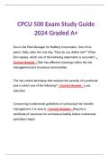 CPCU 500 Exam Study Guide 2024 Graded A+