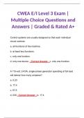 CWEA E/I Level 3 Exam | Multiple Choice Questions and Answers | Graded & Rated A+
