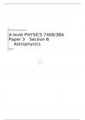 AQA  A-level PHYSICS      Paper 3	Section B	Astrophysics  MARK SCHEME FOR JUNE 2023   7408/3BA