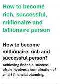 How to become successful and rich person। "Millionaire Mindset: Unveiling the Secrets of Success"