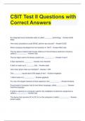 CSIT Test II Questions with  Correct Answers