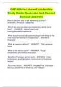 CAP Mitchell Award Leadership  Study Guide Questions And Correct  Revised Answers