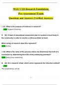 WGU C224 Research Foundations  Pre-Assessment Exam  Questions and Answers 2024 / 2025 | 100% Verified Answers