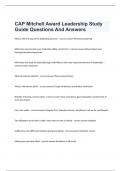CAP Mitchell Award Leadership Study Guide Questions And Answers