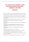 AG ASSOCIATES CERTIFICATION EXAM QUESTIONS WITH 100% CORRECT ANSWERS 2024/2025