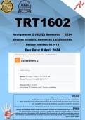 TRT1602 Assignment 2 (COMPLETE ANSWERS) Semester 1 2024 (613418) - DUE 8 April 2024 ;