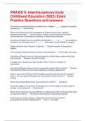 PRAXIS II: Interdisciplinary Early Childhood Education (5023) Exam Practice Questions and answers 