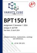 BPT1501 Assignment 5 (DETAILED ANSWERS) Semester 1 2024 - DISTINCTION GUARANTEED.