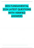 HESI FUNDAMENTAL 2024 LATEST QUESTIONS WITH VERIFIED ANSWERS