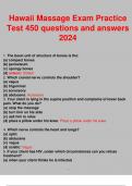 Hawaii Massage Exam Practice Test 450 questions and answers 2024.