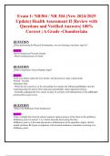 Exam 1: NR304 / NR 304 (New 2024/2025 Update) Health Assessment II |Review with  Questions and Verified Answers| 100% Correct | A Grade -Chamberlain 
