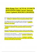 RAMP Certification Test Exam Questions and Answers | Delta Ramp Test | ACTUAL EXAM 70 QUESTIONS With Correct Answers Latest Updated 2024/2025 | Ramp Agent Study Test Questions With 100% Correct Answers | Ramp License Exam Questions With Correct Answers | 