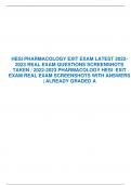 HESI Pharmacology Practice Exam Questions and Answers Latest  Updated 2024 100% Verified Answers Guaranteed Grade A+,,